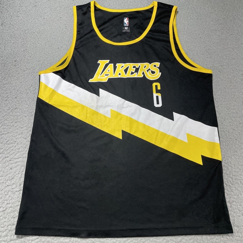 Los Angeles Lakers Jersey Tank Mens Large Black‎ NBA Basketball LeBron James 6